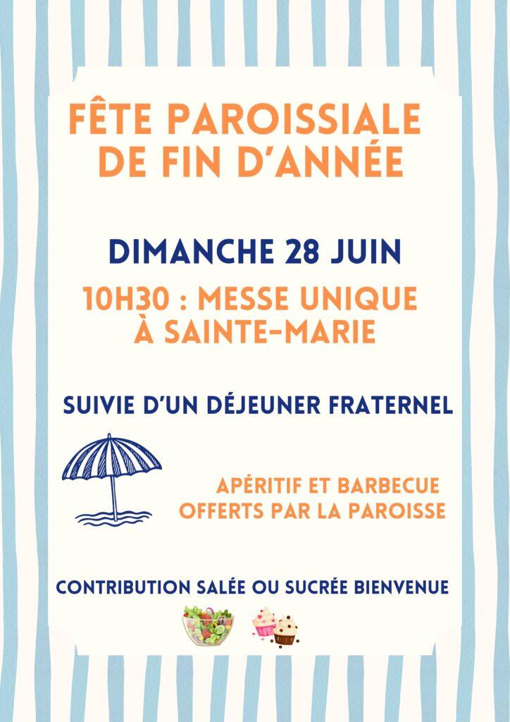 Fête paroissiale de fin d&rsquo;année